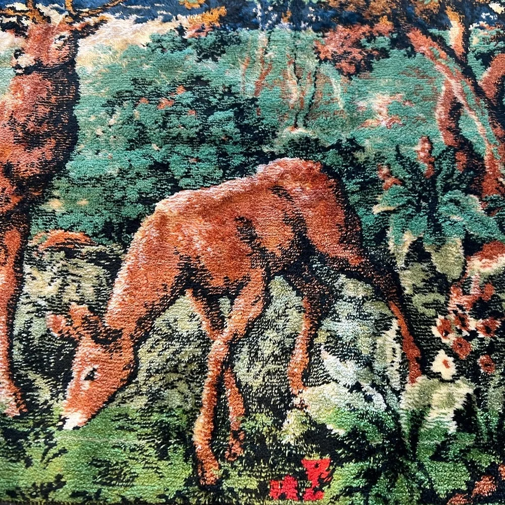Vintage Retro Deer Tapestry Wall Decor 38 x 20 Rustic Cabin Farmhouse